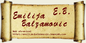 Emilija Balzamović vizit kartica